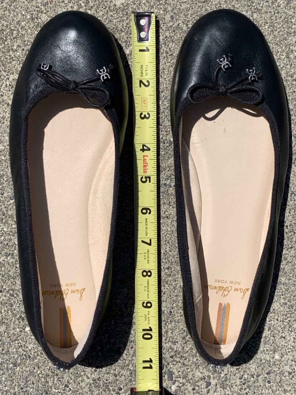 Sam Edelman Felicia Luxe Flat Black Leather Flats Size 9M - Picture 8 of 8